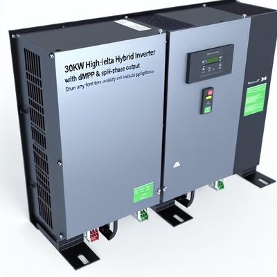 30kW 480V High-Leg Delta Hybride Omvormer met Dubbele MPPT en Split-Phase Uitgang voor Industriële Toepassingen