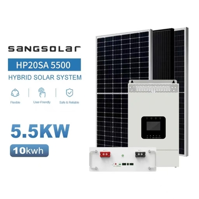 SANG Solar Off Grid Solar System voor thuis 3.5KW 5.5KW 48V 220V 230V Met 5kwh 10kwh 15kwh Lithiumbatterie
