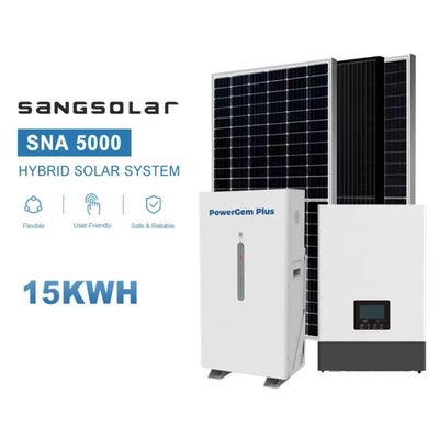 SANG Solar Inverter 5kw 10kw 15kw Met 15kwh Lithium Battery Grid Photovoltaic Solar Panel System