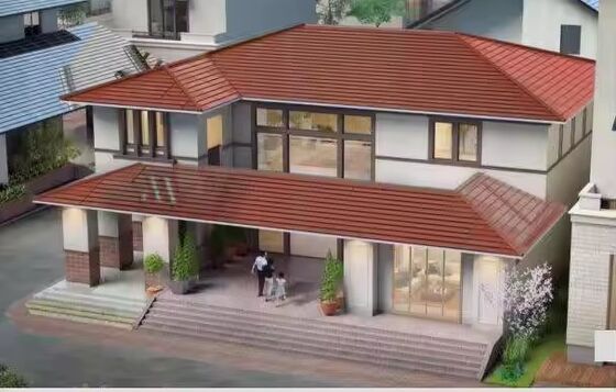 Langgrote rode/groene monocristallijn zonne daktegel - 86W hoogvermogen kleur PV, 154W/m2, esthetisch en efficiënt