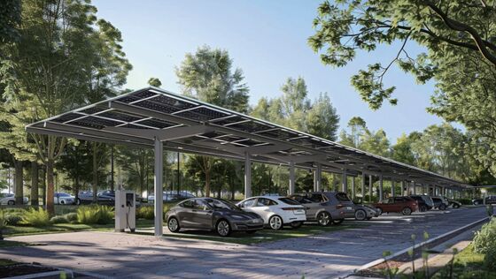 Modulaire Solar Carport met Geprefabriceerde Stalen Structuur & N-Type Bifacial Panelen - 5200x6000mm, A-Klasse Brandveilig, 25 Jaar Levensduur